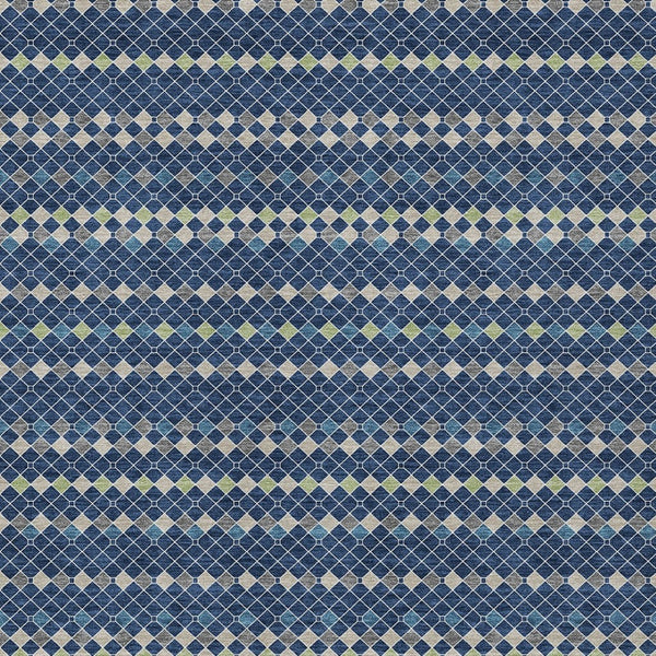 HomeRoots 5' Navy Blue and Mint Green Striped Indoor Outdoor Area Rug – Durable, Washable, Stylish Décor Solution 10' X 14' 610551