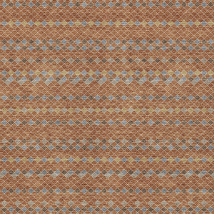 HomeRoots 5' Vibrant Orange and Taupe Striped Washable Area Rug for Indoor and Outdoor Spaces, Durable Style 5' X 8' 610559