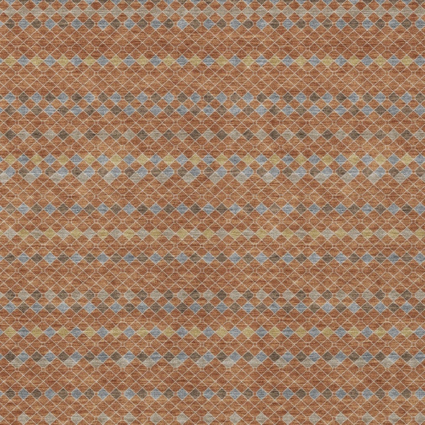 HomeRoots 5' Vibrant Orange and Taupe Striped Washable Area Rug for Indoor and Outdoor Spaces, Durable Style 8' X 10' 610561