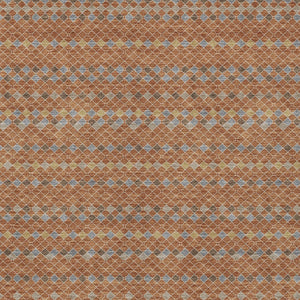 HomeRoots 5' Vibrant Orange and Taupe Striped Washable Area Rug for Indoor and Outdoor Spaces, Durable Style 9' X 12' 610562
