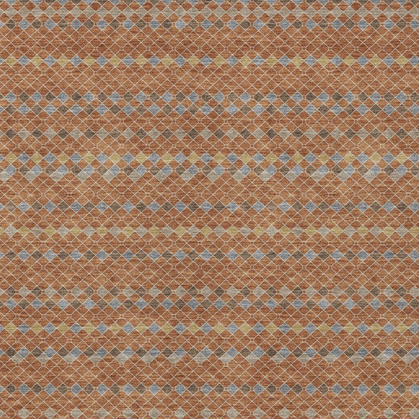 HomeRoots 5' Vibrant Orange and Taupe Striped Washable Area Rug for Indoor and Outdoor Spaces, Durable Style 9' X 12' 610562