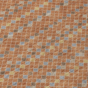 HomeRoots 5' Vibrant Orange and Taupe Striped Washable Area Rug for Indoor and Outdoor Spaces, Durable Style 10' X 14' 610563