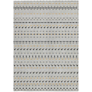 HomeRoots 5' Stylish Silver and Gray Striped Area Rug for Indoor Outdoor Spaces - Durable, Washable & Versatile 5' X 8' 610565