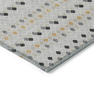 HomeRoots 5' Stylish Silver and Gray Striped Area Rug for Indoor Outdoor Spaces - Durable, Washable & Versatile 5' X 8' 610565