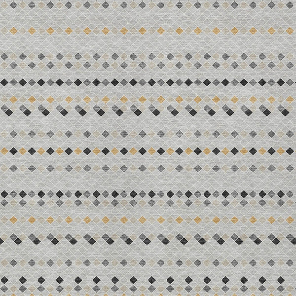 HomeRoots 5' Stylish Silver and Gray Striped Area Rug for Indoor Outdoor Spaces - Durable, Washable & Versatile 5' X 8' 610565
