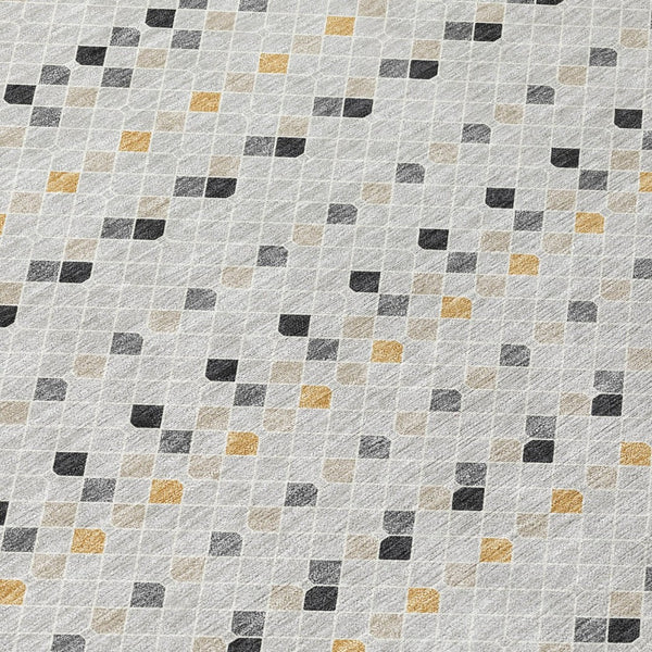 HomeRoots 5' Stylish Silver and Gray Striped Area Rug for Indoor Outdoor Spaces - Durable, Washable & Versatile 5' X 8' 610565