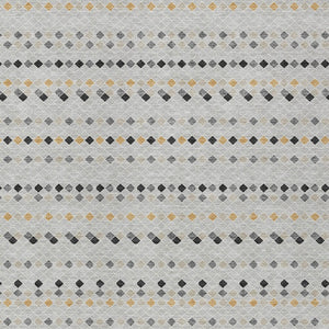 HomeRoots 5' Stylish Silver and Gray Striped Area Rug for Indoor Outdoor Spaces - Durable, Washable & Versatile 9' X 12' 610568
