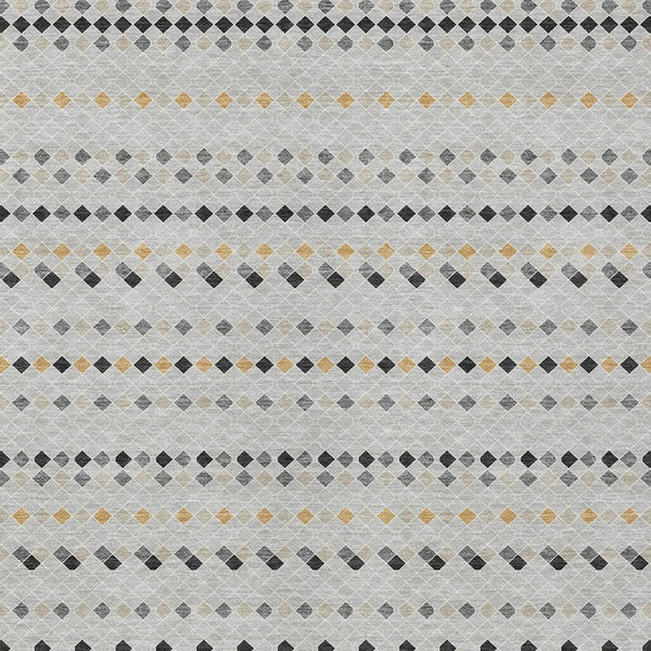 HomeRoots 5' Stylish Silver and Gray Striped Area Rug for Indoor Outdoor Spaces - Durable, Washable & Versatile 10' X 14' 610569