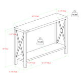 English Elm Walker Edison - Modern Farmhouse Metal-X Entry Table With Lower Shelf - Dark Walnut