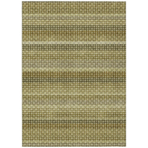 HomeRoots 5' Durable Artichoke Green Striped Area Rug - Ideal for Indoor & Outdoor Spaces, Easy Care Design 8' X 10' 610579