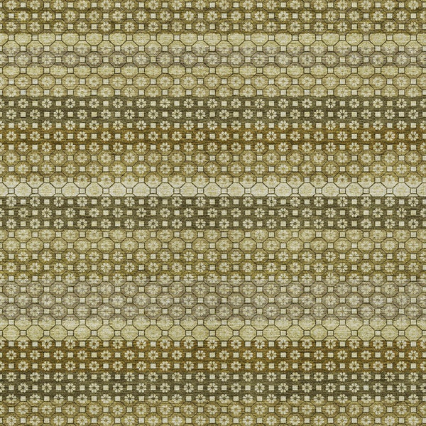 HomeRoots 5' Durable Artichoke Green Striped Area Rug - Ideal for Indoor & Outdoor Spaces, Easy Care Design 8' X 10' 610579