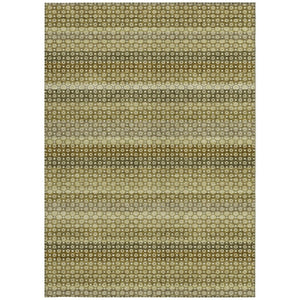 HomeRoots 5' Durable Artichoke Green Striped Area Rug - Ideal for Indoor & Outdoor Spaces, Easy Care Design 10' X 14' 610581
