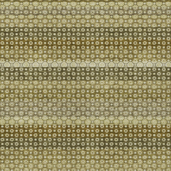 HomeRoots 5' Durable Artichoke Green Striped Area Rug - Ideal for Indoor & Outdoor Spaces, Easy Care Design 10' X 14' 610581