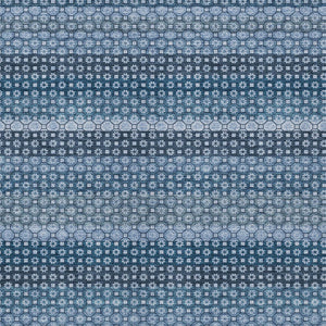 HomeRoots 5' Denim Blue and Sky Blue Striped Indoor Outdoor Rug - Durable, Washable, Coastal Charm for All Spaces 5' X 8' 610583