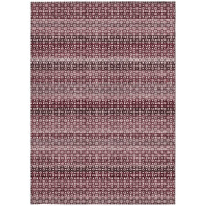 HomeRoots 5' Durable Red and Burgundy Striped Area Rug for Indoor and Outdoor Spaces – Machine Washable & Stylish 5' X 8' 610589