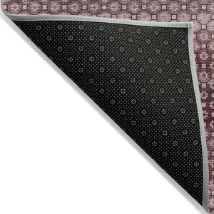 HomeRoots 5' Durable Red and Burgundy Striped Area Rug for Indoor and Outdoor Spaces – Machine Washable & Stylish 8' X 10' 610591