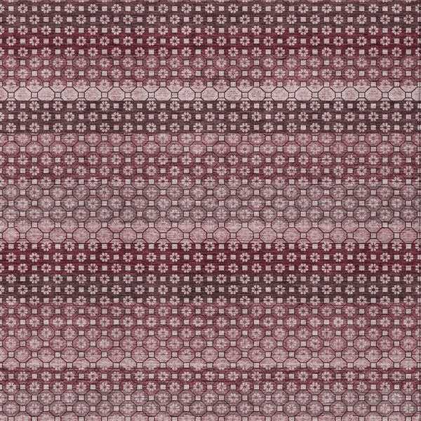 HomeRoots 5' Durable Red and Burgundy Striped Area Rug for Indoor and Outdoor Spaces – Machine Washable & Stylish 8' X 10' 610591