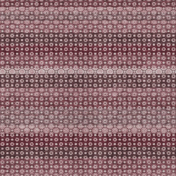 HomeRoots 5' Durable Red and Burgundy Striped Area Rug for Indoor and Outdoor Spaces – Machine Washable & Stylish 9' X 12' 610592