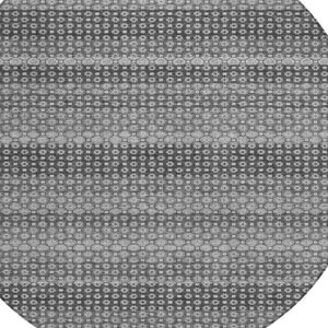 HomeRoots 5' Gray and Silver Striped Washable Area Rug for Indoor and Outdoor Spaces – Durable & Stylish Choice 8' Round 610596