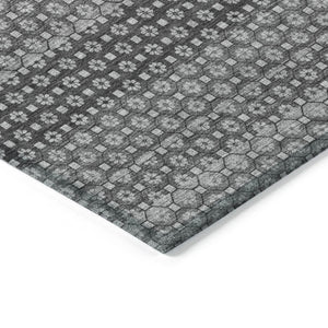 HomeRoots 5' Gray and Silver Striped Washable Area Rug for Indoor and Outdoor Spaces – Durable & Stylish Choice 8' X 10' 610597