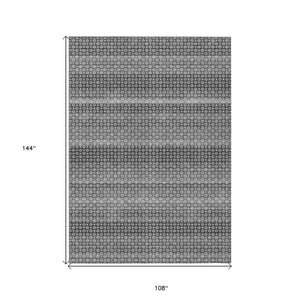 HomeRoots 5' Gray and Silver Striped Washable Area Rug for Indoor and Outdoor Spaces – Durable & Stylish Choice 9' X 12' 610598