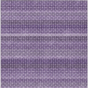 HomeRoots 5' Vibrant Lavender and Purple Striped Washable Area Rug for Indoor and Outdoor Versatile Style 8' X 10' 610603