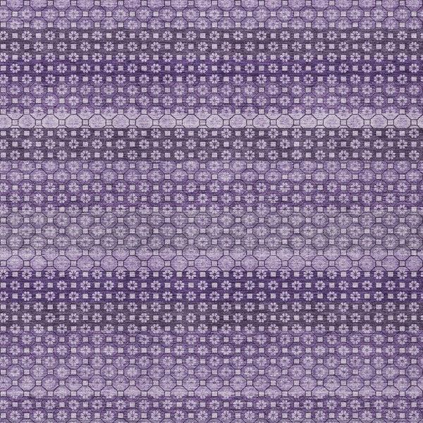 HomeRoots 5' Vibrant Lavender and Purple Striped Washable Area Rug for Indoor and Outdoor Versatile Style 8' X 10' 610603