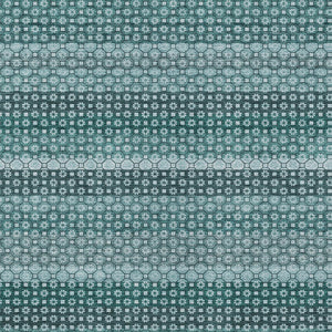 HomeRoots 5' Coastal-Inspired Teal Blue and Aqua Striped Washable Area Rug for Indoor and Outdoor Spaces 9' X 12' 610616