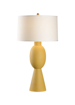 Wildwood Lisbon Mid-Century Ochre Lamp With Hand-Finished Ceramic Base And Linen Shade For Warm Ambient Light 61062