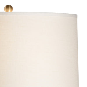 Wildwood Lisbon Mid-Century Ochre Lamp With Hand-Finished Ceramic Base And Linen Shade For Warm Ambient Light 61062