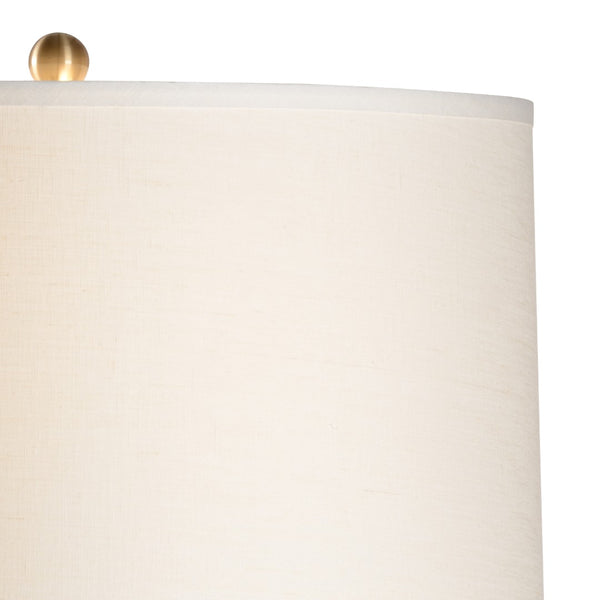 Wildwood Lisbon Mid-Century Ochre Lamp With Hand-Finished Ceramic Base And Linen Shade For Warm Ambient Light 61062