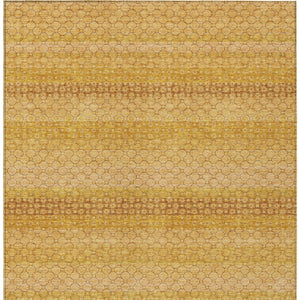 HomeRoots 5' Wheat and Gold Striped Washable Area Rug - Durable, Stylish, and Perfect for Indoor/Outdoor Use 8' X 10' 610627