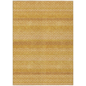HomeRoots 5' Wheat and Gold Striped Washable Area Rug - Durable, Stylish, and Perfect for Indoor/Outdoor Use 10' X 14' 610629