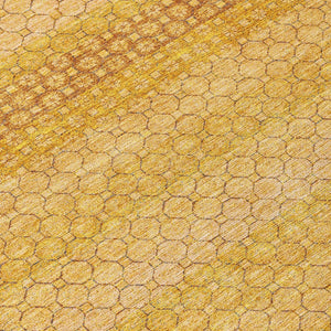 HomeRoots 5' Wheat and Gold Striped Washable Area Rug - Durable, Stylish, and Perfect for Indoor/Outdoor Use 10' X 14' 610629