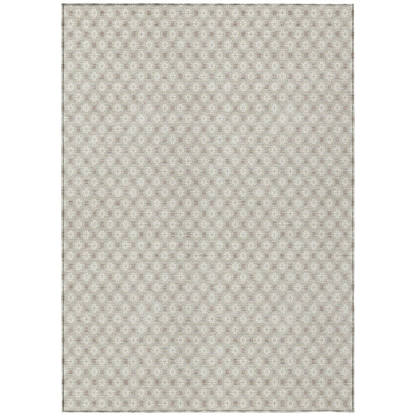 HomeRoots 5' Elegant Beige and Ivory Floral Area Rug – Durable, Washable Design for Indoor & Outdoor Spaces 5' X 8' 610631