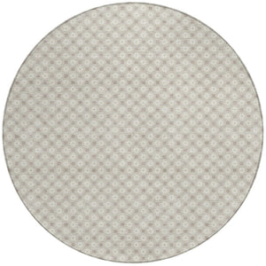 HomeRoots 5' Elegant Beige and Ivory Floral Area Rug – Durable, Washable Design for Indoor & Outdoor Spaces 8' Round 610632
