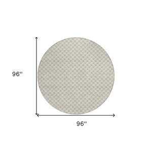 HomeRoots 5' Elegant Beige and Ivory Floral Area Rug – Durable, Washable Design for Indoor & Outdoor Spaces 8' Round 610632