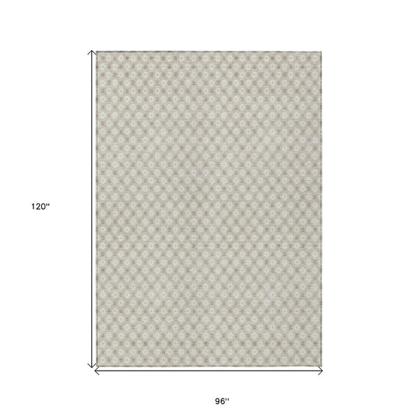 HomeRoots 5' Elegant Beige and Ivory Floral Area Rug – Durable, Washable Design for Indoor & Outdoor Spaces 8' X 10' 610633