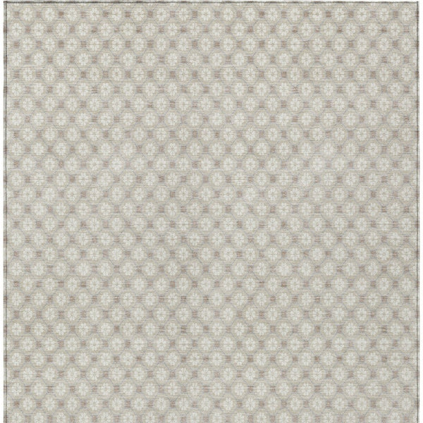 HomeRoots 5' Elegant Beige and Ivory Floral Area Rug – Durable, Washable Design for Indoor & Outdoor Spaces 9' X 12' 610634
