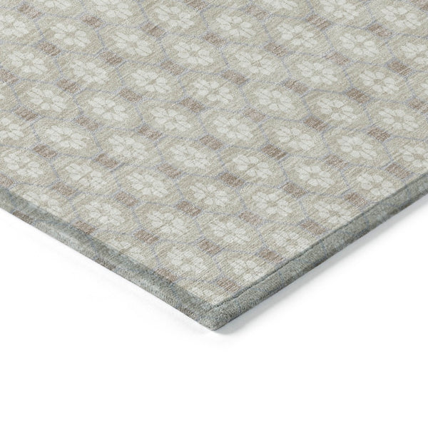HomeRoots 5' Elegant Beige and Ivory Floral Area Rug – Durable, Washable Design for Indoor & Outdoor Spaces 9' X 12' 610634