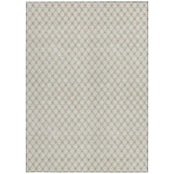 HomeRoots 5' Elegant Beige and Ivory Floral Area Rug – Durable, Washable Design for Indoor & Outdoor Spaces 10' X 14' 610635