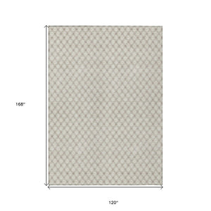 HomeRoots 5' Elegant Beige and Ivory Floral Area Rug – Durable, Washable Design for Indoor & Outdoor Spaces 10' X 14' 610635