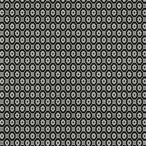 HomeRoots 5' Elegant Black and Gray Floral Washable Area Rug for Indoor and Outdoor Spaces, Durable Design 5' X 8' 610637
