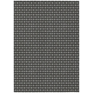 HomeRoots 5' Elegant Black and Gray Floral Washable Area Rug for Indoor and Outdoor Spaces, Durable Design 8' X 10' 610639