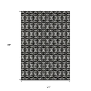 HomeRoots 5' Elegant Black and Gray Floral Washable Area Rug for Indoor and Outdoor Spaces, Durable Design 9' X 12' 610640