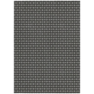 HomeRoots 5' Elegant Black and Gray Floral Washable Area Rug for Indoor and Outdoor Spaces, Durable Design 10' X 14' 610641