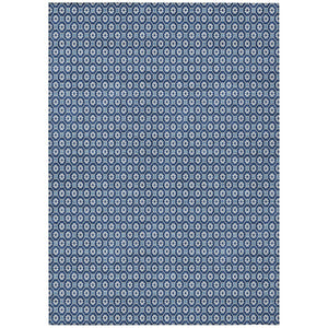 HomeRoots 5' Durable Blue Floral Area Rug - Machine Washable for Indoor & Outdoor Use, Perfect for Any Space 5' X 8' 610643