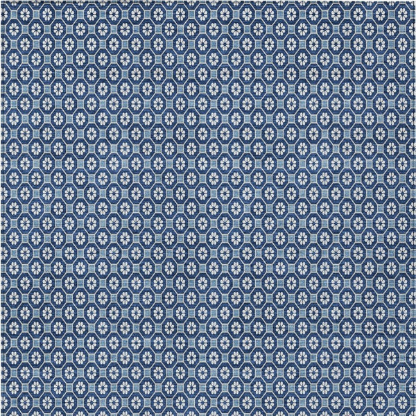 HomeRoots 5' Durable Blue Floral Area Rug - Machine Washable for Indoor & Outdoor Use, Perfect for Any Space 8' X 10' 610645