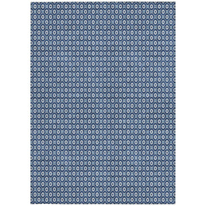 HomeRoots 5' Durable Blue Floral Area Rug - Machine Washable for Indoor & Outdoor Use, Perfect for Any Space 8' X 10' 610645
