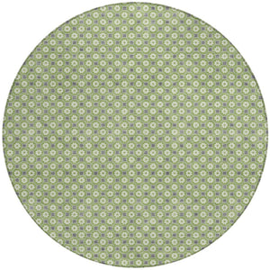 HomeRoots 5' Floral Washable Indoor Outdoor Area Rug - Durable, Stylish, and Easy-Care for Any Space 8' Round 610650